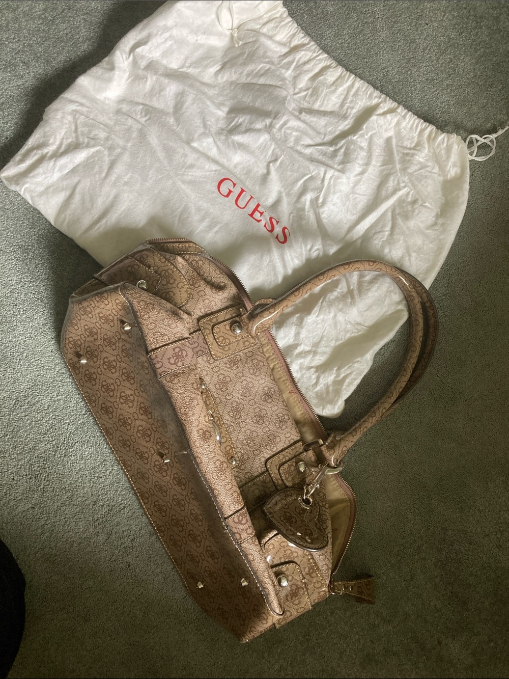 Guess Brown Monogram Satchel